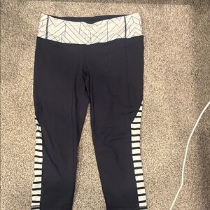 Athleta Black and White Patterned Leggings